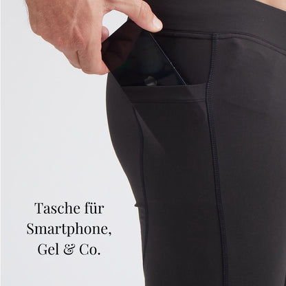 Lange Running Tights, Herren, schwarz