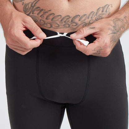 Lange Running Tights, Herren, schwarz