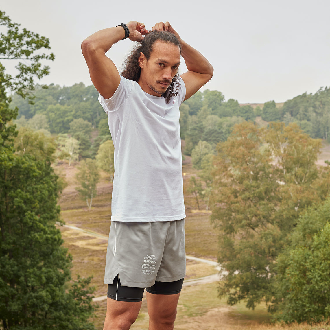 Running Shorts Herren, mit Print