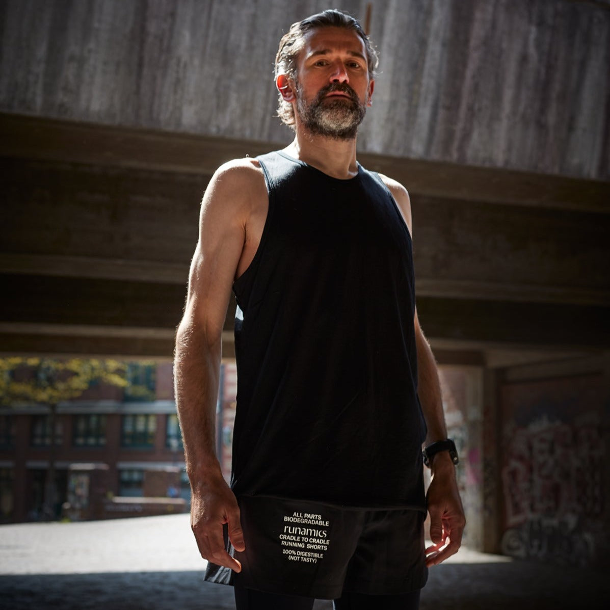 Running Shorts Herren, mit Print