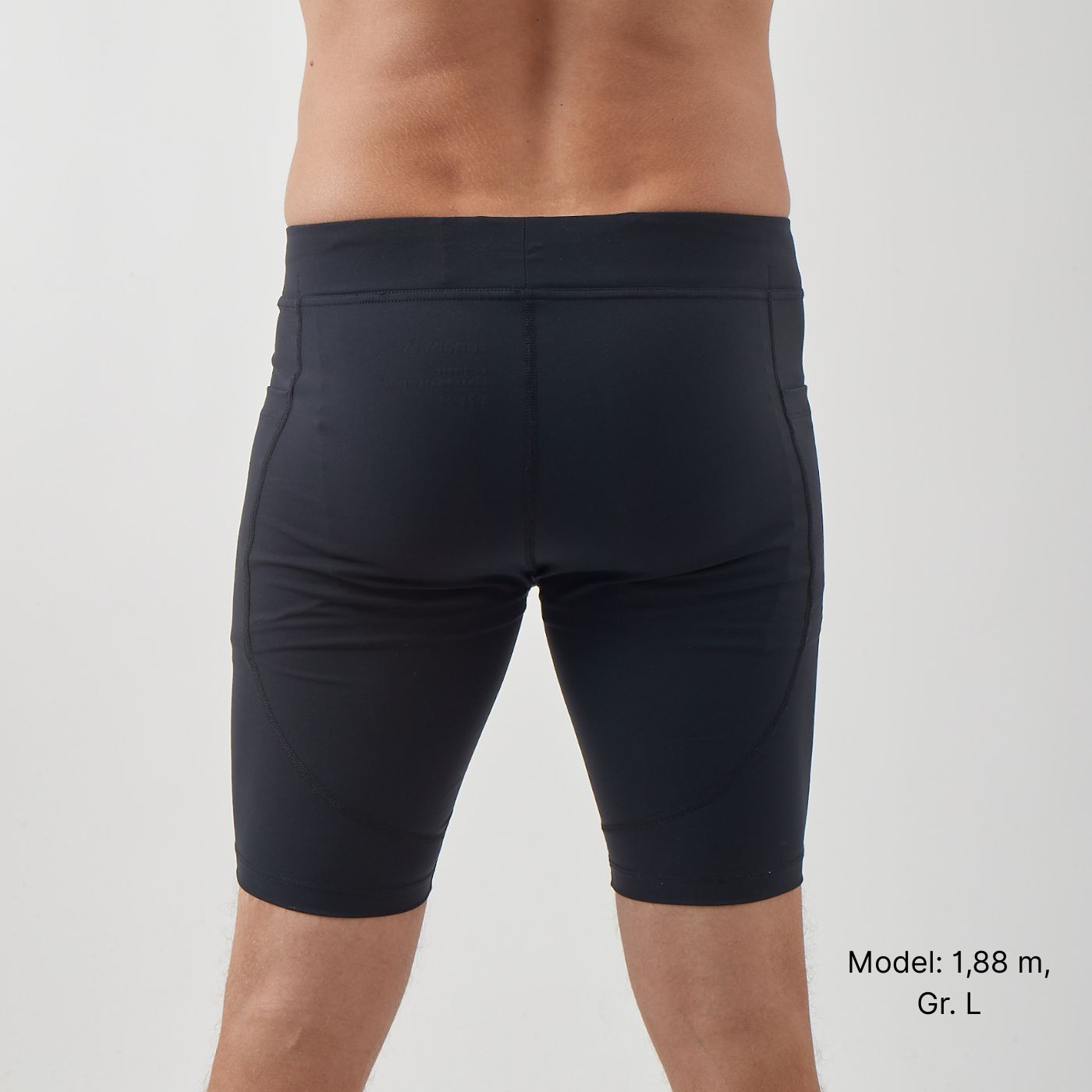 Kurze Running Tights, Herren, schwarz