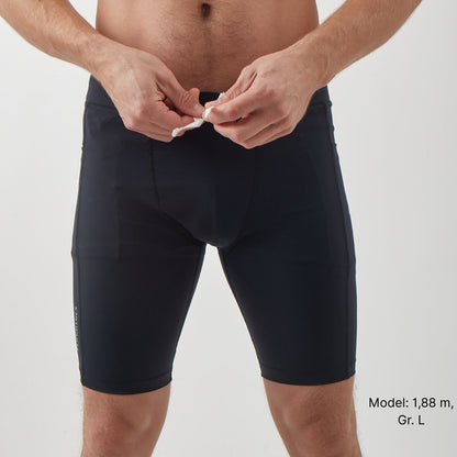 Kurze Running Tights, Herren, schwarz